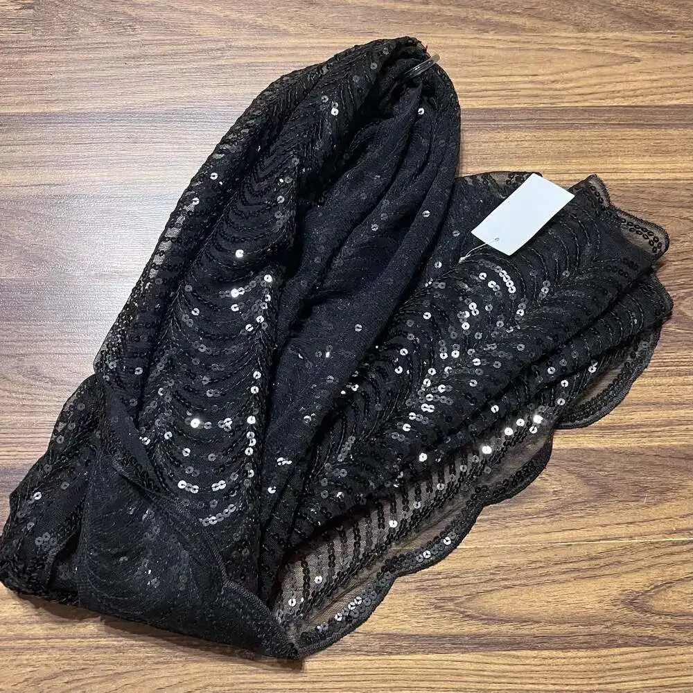 NWT Cato Black Rhinestone Embellished Scarf